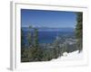 Lake Tahoe and Town on California and Nevada State Line, USA-Adam Swaine-Framed Photographic Print