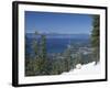 Lake Tahoe and Town on California and Nevada State Line, USA-Adam Swaine-Framed Photographic Print