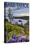 Lake Tahoe - Bay Scene-Lantern Press-Stretched Canvas