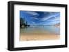 Lake Tahoe Beach With 2 Hearts-null-Framed Art Print