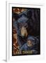 Lake Tahoe - Black Bears - Mosaic-Lantern Press-Framed Art Print