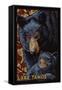 Lake Tahoe - Black Bears - Mosaic-Lantern Press-Framed Stretched Canvas