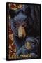 Lake Tahoe - Black Bears - Mosaic-Lantern Press-Stretched Canvas