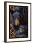 Lake Tahoe - Black Bears - Mosaic-Lantern Press-Framed Art Print