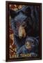 Lake Tahoe - Black Bears - Mosaic-Lantern Press-Framed Art Print