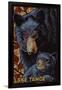 Lake Tahoe - Black Bears - Mosaic-Lantern Press-Framed Art Print