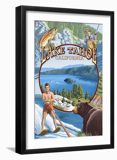 Lake Tahoe, CA Summer Views-Lantern Press-Framed Art Print