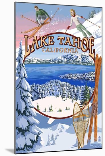 Lake Tahoe, CA Winter Views-Lantern Press-Mounted Art Print