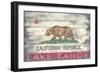 Lake Tahoe, California - Barnwood State Flag-Lantern Press-Framed Art Print