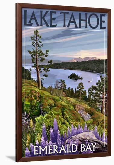 Lake Tahoe, California - Emerald Bay-Lantern Press-Framed Art Print