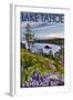 Lake Tahoe, California - Emerald Bay-Lantern Press-Framed Art Print