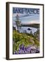 Lake Tahoe, California - Emerald Bay-Lantern Press-Framed Art Print