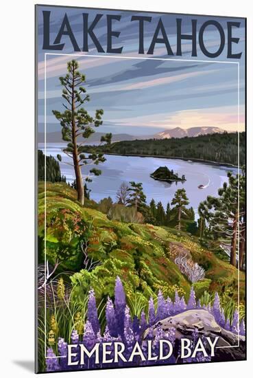 Lake Tahoe, California - Emerald Bay-Lantern Press-Mounted Art Print