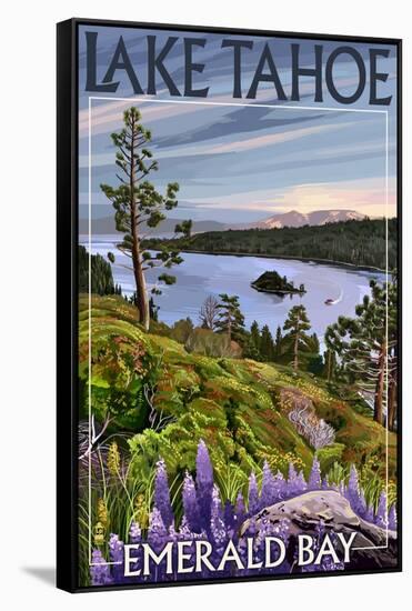 Lake Tahoe, California - Emerald Bay-Lantern Press-Framed Stretched Canvas