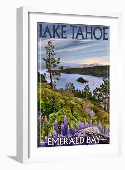 Lake Tahoe, California - Emerald Bay-Lantern Press-Framed Art Print