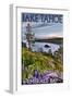 Lake Tahoe, California - Emerald Bay-Lantern Press-Framed Art Print