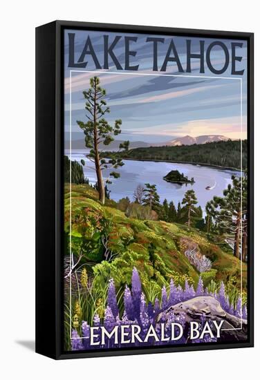 Lake Tahoe, California - Emerald Bay-Lantern Press-Framed Stretched Canvas