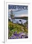 Lake Tahoe, California - Emerald Bay-Lantern Press-Framed Art Print