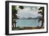 Lake Tahoe, California - Glenbrook, Lake View Through the Pines-Lantern Press-Framed Art Print