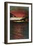 Lake Tahoe, California - Glenbrook, Sunset Scene on the Lake-Lantern Press-Framed Art Print