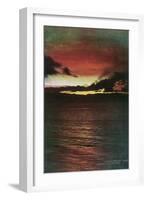 Lake Tahoe, California - Glenbrook, Sunset Scene on the Lake-Lantern Press-Framed Art Print