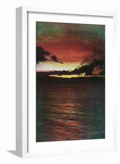 Lake Tahoe, California - Glenbrook, Sunset Scene on the Lake-Lantern Press-Framed Art Print