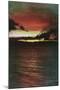 Lake Tahoe, California - Glenbrook, Sunset Scene on the Lake-Lantern Press-Mounted Art Print