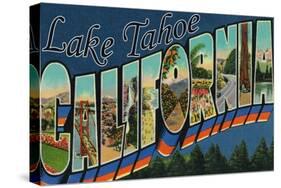 Lake Tahoe, California - Large Letter Scenes-Lantern Press-Stretched Canvas