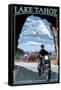 Lake Tahoe, California - Motorcycle Scene-Lantern Press-Framed Stretched Canvas