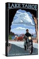 Lake Tahoe, California - Motorcycle Scene-Lantern Press-Stretched Canvas