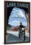 Lake Tahoe, California - Motorcycle Scene-Lantern Press-Framed Art Print