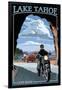 Lake Tahoe, California - Motorcycle Scene-Lantern Press-Framed Art Print