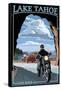 Lake Tahoe, California - Motorcycle Scene-Lantern Press-Framed Stretched Canvas