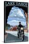 Lake Tahoe, California - Motorcycle Scene-Lantern Press-Stretched Canvas