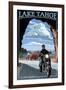 Lake Tahoe, California - Motorcycle Scene-Lantern Press-Framed Art Print