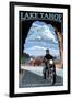 Lake Tahoe, California - Motorcycle Scene-Lantern Press-Framed Art Print