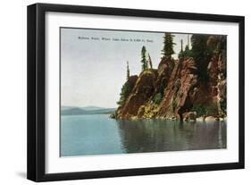 Lake Tahoe, California - Rubicon Point, Where Lake Is 2000 Ft Deep-Lantern Press-Framed Art Print