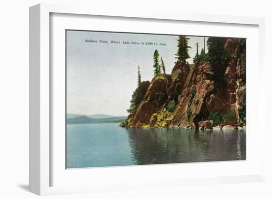 Lake Tahoe, California - Rubicon Point, Where Lake Is 2000 Ft Deep-Lantern Press-Framed Art Print