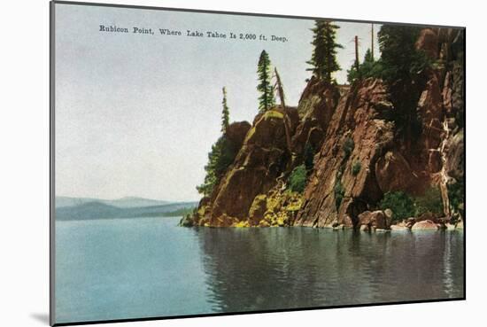 Lake Tahoe, California - Rubicon Point, Where Lake Is 2000 Ft Deep-Lantern Press-Mounted Art Print