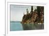 Lake Tahoe, California - Rubicon Point, Where Lake Is 2000 Ft Deep-Lantern Press-Framed Premium Giclee Print