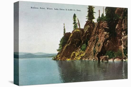 Lake Tahoe, California - Rubicon Point, Where Lake Is 2000 Ft Deep-Lantern Press-Stretched Canvas