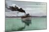 Lake Tahoe, California - Steamer Tahoe Scene-Lantern Press-Mounted Art Print