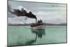 Lake Tahoe, California - Steamer Tahoe Scene-Lantern Press-Mounted Art Print