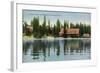 Lake Tahoe, California - Steamer Tahoe View of Tahoe Tavern, Casino-Lantern Press-Framed Art Print