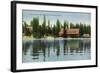 Lake Tahoe, California - Steamer Tahoe View of Tahoe Tavern, Casino-Lantern Press-Framed Art Print