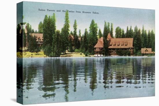 Lake Tahoe, California - Steamer Tahoe View of Tahoe Tavern, Casino-Lantern Press-Stretched Canvas