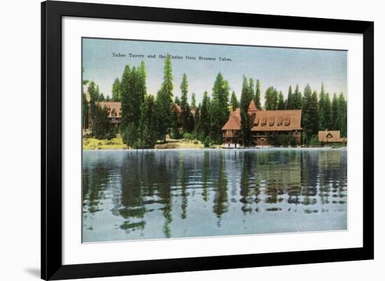 Lake Tahoe, California - Steamer Tahoe View of Tahoe Tavern, Casino-Lantern Press-Framed Premium Giclee Print