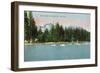 Lake Tahoe, California - Tallac Pier View of Mount Tallac-Lantern Press-Framed Art Print