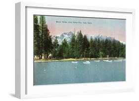 Lake Tahoe, California - Tallac Pier View of Mount Tallac-Lantern Press-Framed Art Print