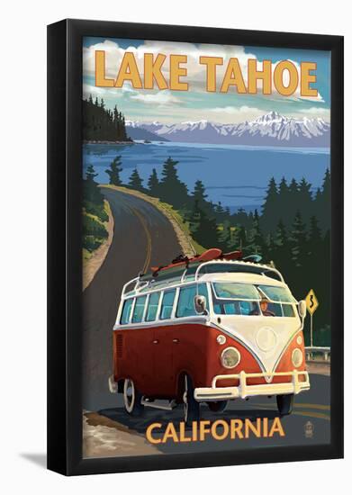 Lake Tahoe, California - VW Coastal Drive-null-Framed Poster